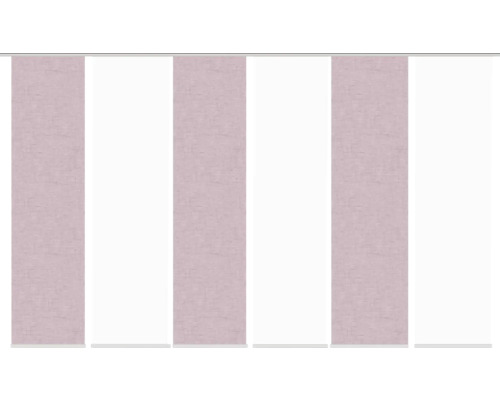 Schiebegardine Digitaldruck Pive rosa 6er-Set 60x245 cm Flächenvorhang mit textilem Erscheinungsbild