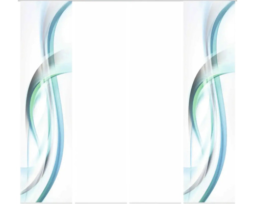 Panneau japonais impression numérique Fala bleu lot de 4 60x245 cm Panneaux muraux abstraits avec motif ondulé