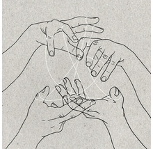 Illustration von Händen, die ein Fadenspiel machen