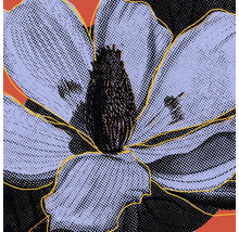 Nahaufnahme einer stiliserten Magnolienblüte als Kunstdruck