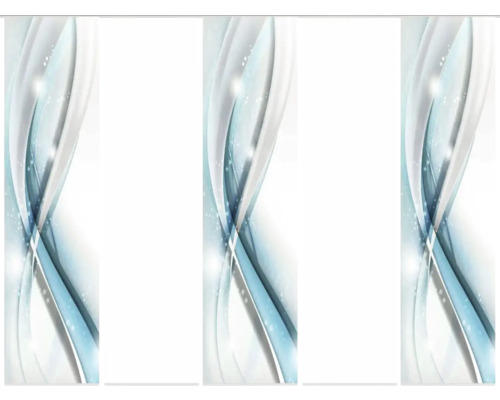 Panneau japonais impression numérique Gliwe aqua lot de 5 60x245 cm Image de fond abstraite avec motif ondulé