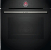Schwarzer Einbauofen mit Bedienfeld und Bosch Logo
