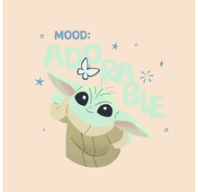 Illustration von Baby Yoda mit der Aufschrift ''Laune: Entzückend''