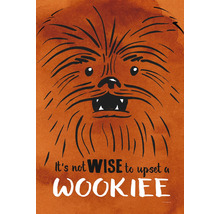 Illustration von Chewbacca mit dem Zitat: Es ist nicht klug, einen Wookiee zu verärgern.