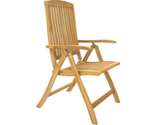 Chaise de jardin en bois avec accoudoirs, pliante