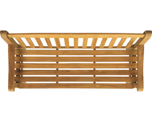 Banc de jardin en bois vu de dessus