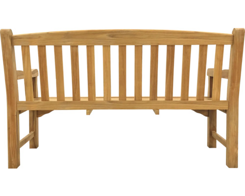 Vue arrière d''un banc de jardin en teck.