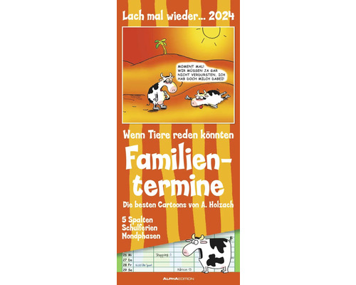 Calendrier Lach mal wieder Planificateur familial 5 colonnes 2024  19,5x45 cm - HORNBACH Luxembourg