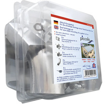 Dachrinnen Ablaufset für die einseitige Montage einer Dachrinne bis sechs Meter aus Aluminium natur