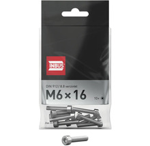 Zylinderschraube m. Innensechskant INBUS® DIN 912 Vollgewinde M6x16 mm 8.8 galv. verzinkt 10 Stück