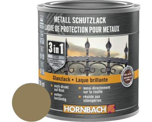 Peinture anti-rouille HORNBACH 3 en 1 effet or brillant 250 ml