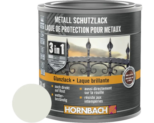 Peinture anti-rouille HORNBACH 3 en 1 brillante, gris clair, 250 ml