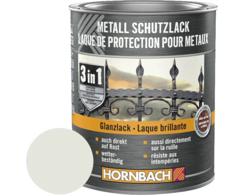 Peinture anti-rouille HORNBACH 3 en 1 brillante, gris clair, 750 ml