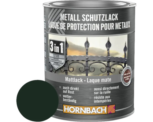 Peinture anti-rouille HORNBACH 3 en 1 mate vert foncé 750 ml