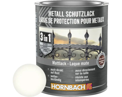 Peinture anti-rouille HORNBACH 3 en 1 mate blanc 750 ml