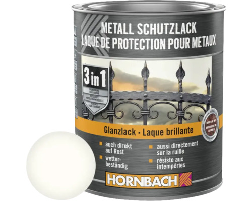 Peinture anti-rouille HORNBACH 3 en 1 brillante blanc 750 ml