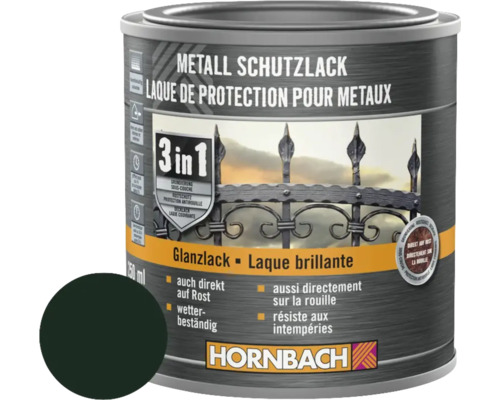 HORNBACH Metallschutzlack 3in1 glänzend dunkelgrün 250 ml