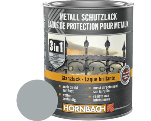 Peinture anti-rouille HORNBACH 3 en 1 brillante argent 750 ml