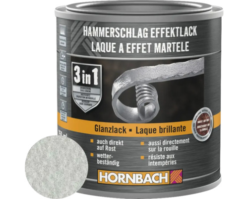 Laque à effet martelé HORNBACH 3 en 1 brillante argent 250 ml