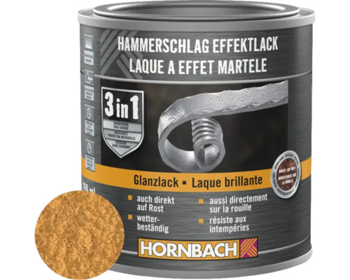 Laque à effet martelé HORNBACH 3 en 1 brillante cuivre 250 ml