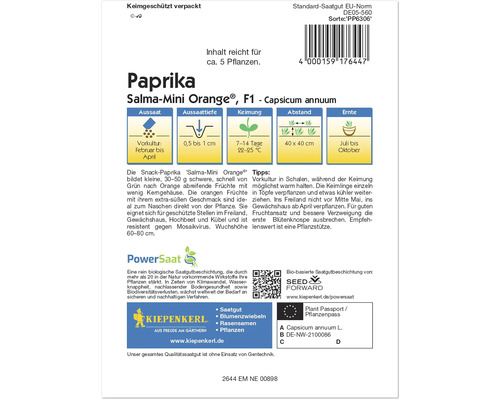 Paprika Salma-Mini Orange Samenpackung