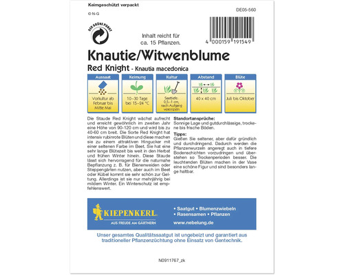 Paquet de graines Knautie Red Knight