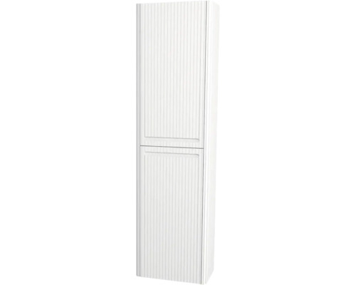 Armoire haute suspendue avec 2 portes Devo Gloria 2.0 gauche lxhxp 40x172x33 cm premium white supermat striée