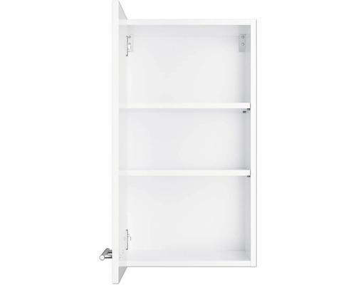 Offener weisser Hängeschrank mit drei Regalböden