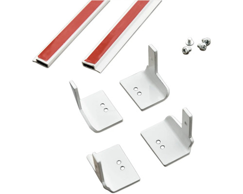 Profil de guidage latéral SOLUNA blanc pour stores plissés SOLUNA 130 cm 2 pièces à coller Profil de guidage latéral SOLUNA blanc pour stores plissés SOLUNA 130 cm 2 pièces à coller