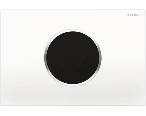Plaque de commande GEBERIT Sigma 10 plaque de commande WC sans contact infrarouge fonctionnement sur secteur blanc brillant / anneau décoratif chrome 115.907.KJ.6