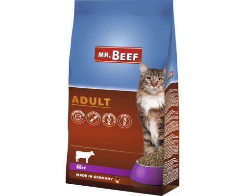 Croquettes pour chats MR.BEEF Basic 10 kg boeuf sans OGM, sans sucre ajouté industriel, sans colorants, sans soja, fabriqué en Allemagne