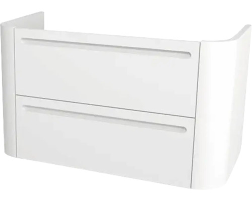Meuble sous vasque Devo Gloria 2.0 86x50x42 cm premium white supermat lisse Meuble sous-lavabo blanc avec deux tiroirs