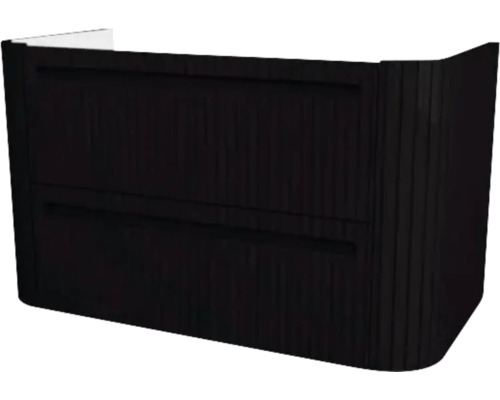 Waschtischunterschrank Devo Gloria 2.0 86x50x42 cm perfect touch black geriffelt Waschtischunterschrank mit zwei Schubladen