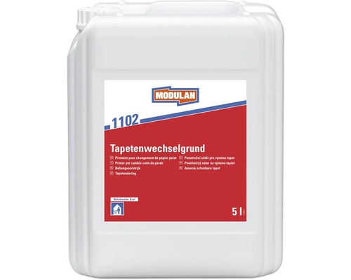 Primaire pour changement de papier peint MODULAN 1102 5 l Primaire de préparation pour tapisserie dans un récipient de 5 litres