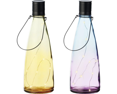 Bouteille lumineuse Lumineo solaire verre blanc chaud