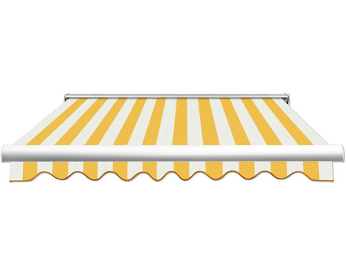 Gelb gestreifte Markise