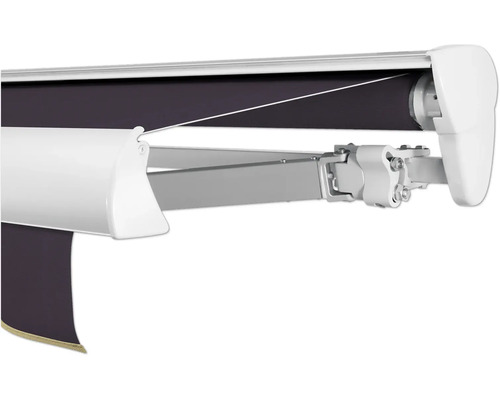 SOLUNA Halbkassettenmarkise Classic 2,5x1,5 Stoff Dessin S2119 Gestell E6EV1 silber eloxiert Antrieb rechts inkl. Motor, Wandschalter