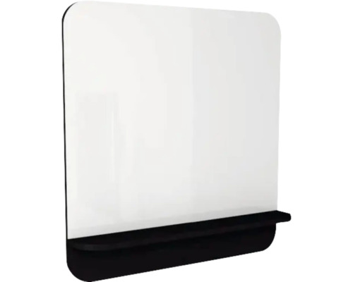 Miroir de salle de bains avec tablette Devo Gloria 2.0 86x86x14 cm Perfect Touch Black lisse GL2-LUPL86-1-F97