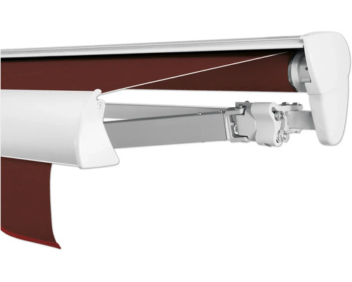 SOLUNA Halbkassettenmarkise Classic 2,5x1,5 Stoff Dessin S2209 Gestell E6EV1 silber eloxiert Antrieb rechts inkl. Motor, Wandschalter