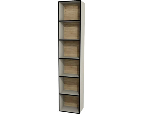 Armoire haute suspendue ouverte Devo Sonus 2.0 lxhxp 38x186x28 cm dakar suedette mat/chêne Armoire haute suspendue ouverte Devo Sonus 2.0 lxhxp 38x186x28 cm dakar suedette mat/chêne