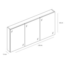 Spiegelschrank Somero 120 cm hochglanz weiß