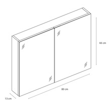Armoire de toilette Differnz Somero 80 x 13 x 66 cm blanc haute brillance 2 portes
