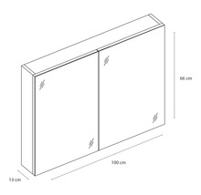 Spiegelschrank Somero 100 cm hochglanz weiß