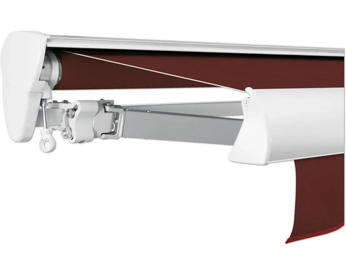 SOLUNA Halbkassettenmarkise Classic 4,5x3,5 Dessin S2209 Gestell E6EV1 silber eloxiert Antrieb links inkl. Kurbel