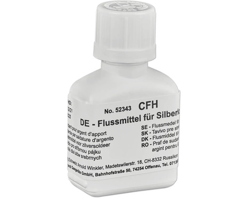 Agent liquide pour brasage fort CFH FM 343 25 g CFH Flux pour brasage à l''argent en flacon blanc
