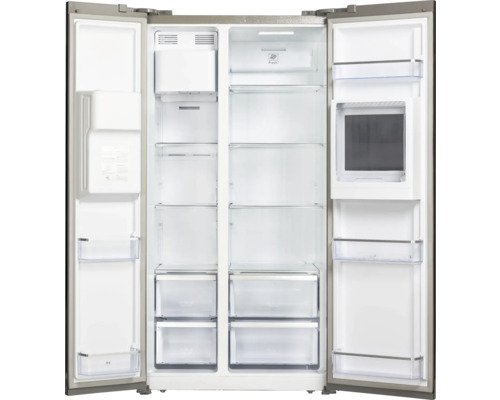 Réfrigérateur américain Wolkenstein WSBS590ICMEIX 91,1 x 178 x 70,6 cm réfrigérateur 372 l congélateur 184 l