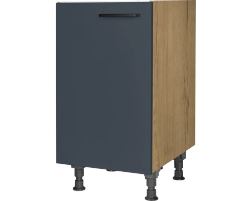 NOBILIA Spülenschrank Urban BxTxH 45 x 58 x 87 cm Frontfarbe platinblau  matt Korpusfarbe eiche hell Anschlag links montiert - HORNBACH Luxemburg