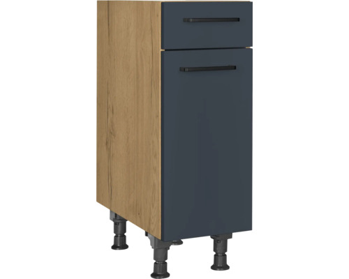 NOBILIA Unterschrank mit Schublade und Drehtür Urban BxTxH 30 x 58 x 87 cm fjordblau matt vormontiert Anschlag rechts 4004539045262