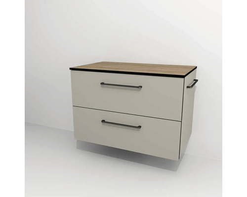 Waschtischunterschrank mit 2 Schubladen Devo Sonus 2.0 BxHxT 77x52x45 cm dakar suedette matt/natural bardolino oak Waschtischunterschrank mit 2 Schubladen Devo Sonus 2.0 BxHxT 77x52x45 cm dakar suedette matt/natural bardolino oak