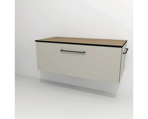 Waschtischunterschrank mit 1 Schublade Devo Sonus 2.0 BxHxT 97x36x45 cm classico muschel/natural bardolino oak Waschtischunterschrank mit 1 Schublade Devo Sonus 2.0 BxHxT 97x36x45 cm classico muschel/natural bardolino oak